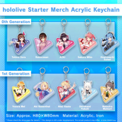 hololive Starter Merch Acrylic Keychain - Gen 0 & Gen 1